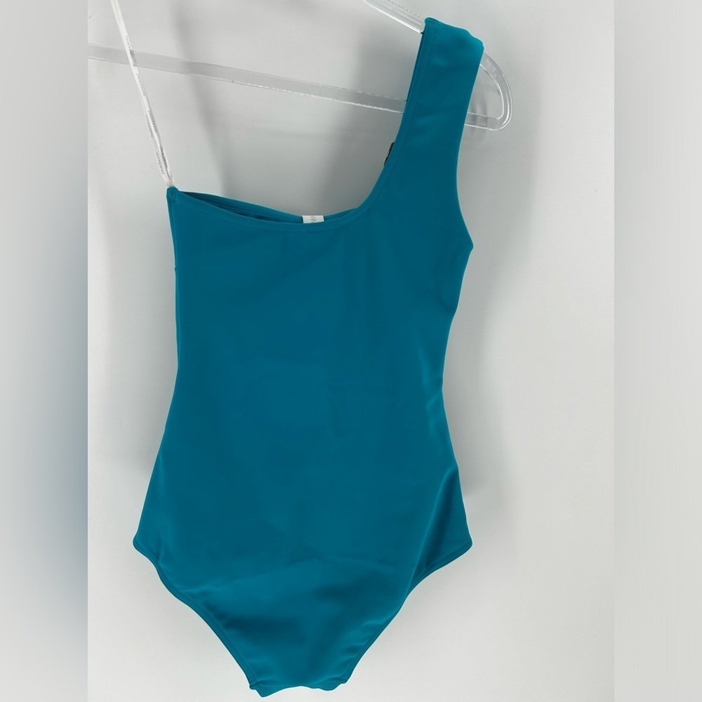 Zimmermann Nina Buckle One Piece Turquoise, Tortoise Shell, One Shoulder Sz 4 - Picture 5 of 10